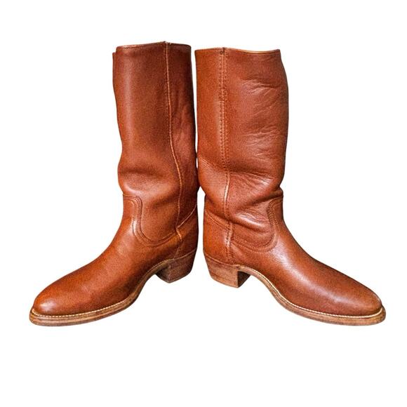 Frye Campus 2595 Men 8.5 EE Wide Dark Camel Brown Leather Boots Made USA Vintage main image 6